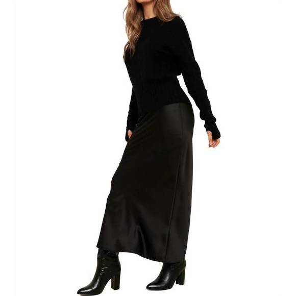 NEW BRODIE CASHMERE cathy cable crew knit sweater in black - Picture 3 of 3